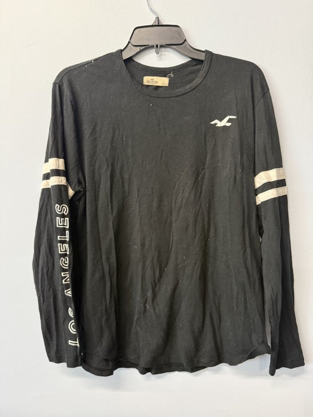 Hollister Mens Black Long Sleeve Los Angeles Graphic Tee Size L